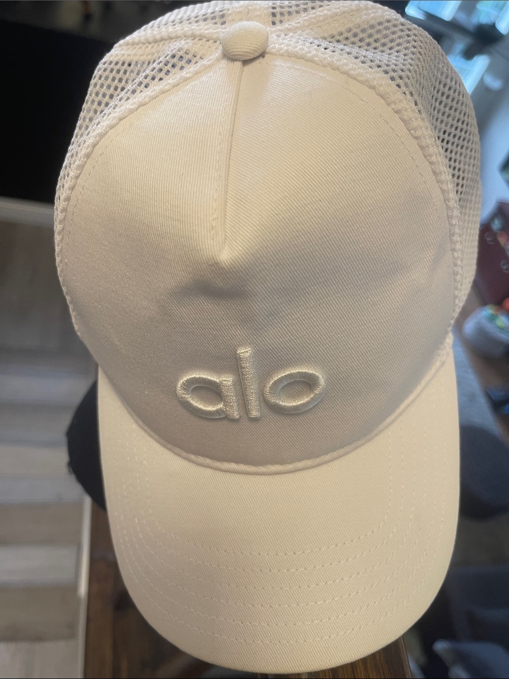 ALO Yoga White Mesh Cap with Breathable Panels